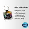 thumbnail image 2 of Motorcycle Racing Riding Helmet Watercolor Faux Leather Square Keychain, 2 of 7