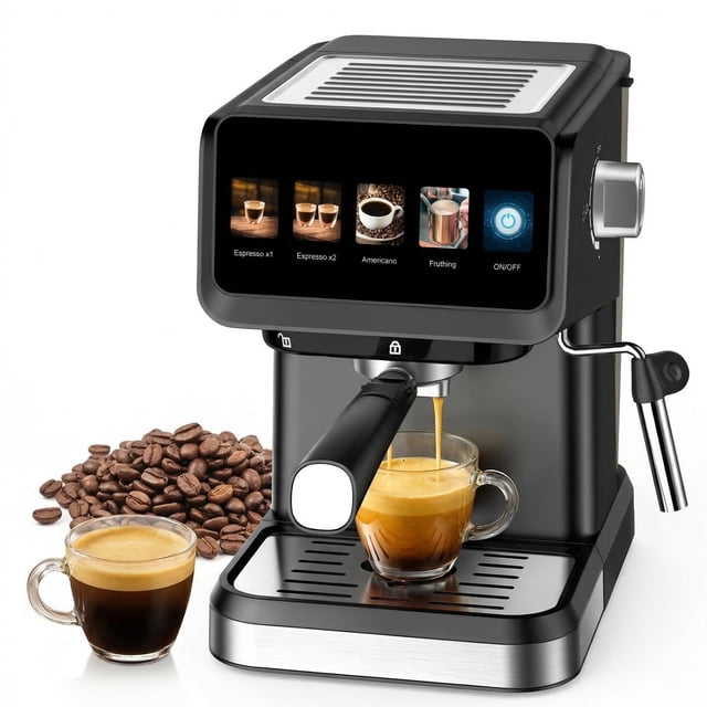 Pentantan Espresso Machine, 20 Bar Coffee Machine with Milk Frother Steam Wand, Coffee Maker for Home- Americano Cappuccino Latte