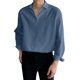 thumbnail image 1 of Camisas s Para Hombre Manga Corta Camisa suelta informal de talla grande para hombre Camisa con cuello vuelto Camisa de manga larga (Blue, XL), 1 of 5