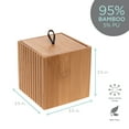 thumbnail image 5 of Bath Bliss Small Square Oslo Bamboo Storage Jar with Loop Pull Lid, Makeup Organizer, 5 of 9