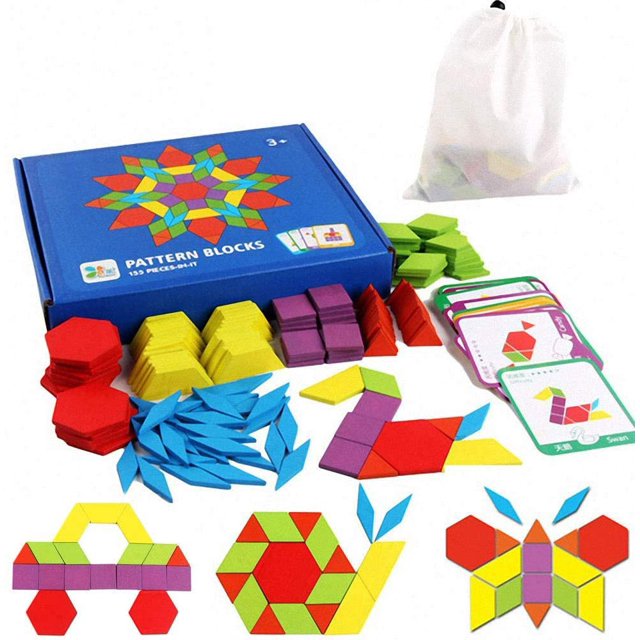 Rompecabezas de madera Tangram Montessori juguete educativo clásico-155 formas geométricas y 24 tarjetas de diseño para niños de 3 4 5 6 7 años esquí esquí Gafas de esquí