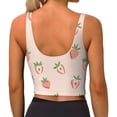 thumbnail image 4 of Goofa Strawberries Printed Sports Bras for Women, High Impact Running Bra Workout Crop Tank Tops Longline Sports Bra Push up-Medium, 4 of 9