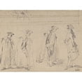 thumbnail image 2 of Francesco Guardi 14x12 Gold Ornate Wood Frame and Double Matted Museum Art Print Titled - Figure Studies (1712-93), 2 of 4