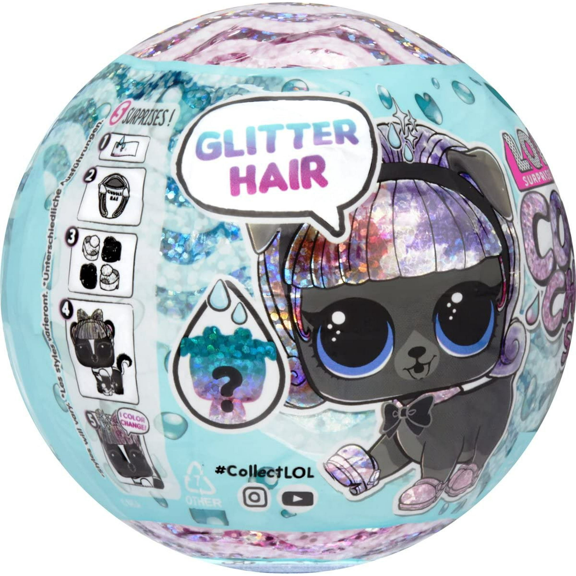 L.O.L. Surprise! LOL Surprise Glitter Color Change Pets with 5 Surprises- Collectible Pet Including Glittery Accessories