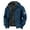 a-Blue25476, variant on VNKIDY Men's Coat Autumn Winter Letter Embroidery Canvas Hooded Jacket With Plush Liner Long Sleeve Zipper Casual Warm Style Coat For Casual Daily Streetwear Activities Cozy Outerwear