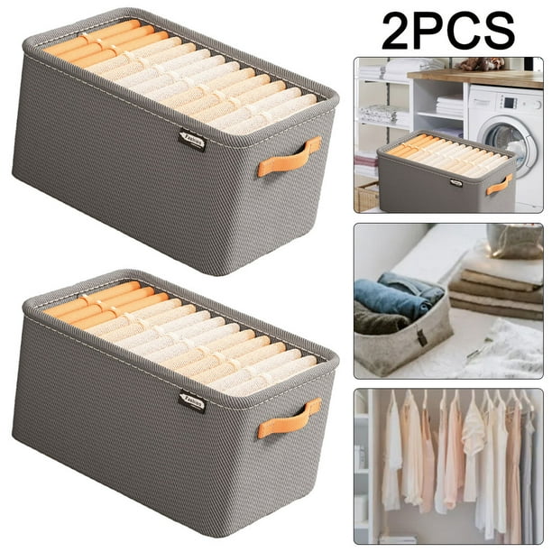 Organizador Sujetadores Caja Almacenamiento Plegable para Pantalones Vaqueros Doméstico Tela (gris XL) 2 Uds.