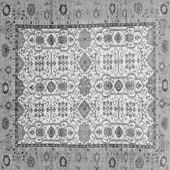 Ahgly Company Indoor Square Abstract Gray Modern Area Rugs, 7' Square