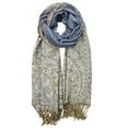 thumbnail image 2 of Luxurious Double Layered Jacquard Big Paisley Pashmina Shawl Wrap Scarf, 2 of 7