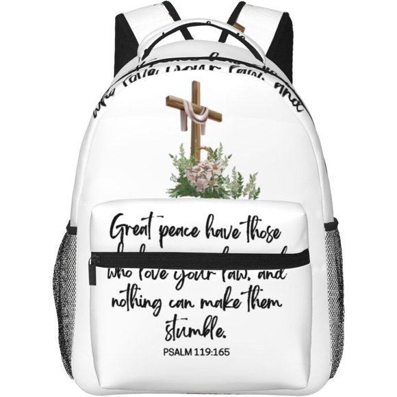 Christian Bible Laptop Backpack Jesus Backpack Travel Bag Laptop Computer Cross Backpack Bag for Women Men