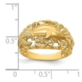 thumbnail image 2 of Solid 14k Yellow Gold Dolphin and Sand Dollar Ring Band Size 8.5, 2 of 3