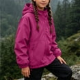 thumbnail image 6 of FAVIPT Waterproof Jacket for Girl Adjustable Drawstring Windproof Hooded Jackets Zip Up Outdoor Coat with Zipper Pockets Hot Pink,14-15 Years, 6 of 7