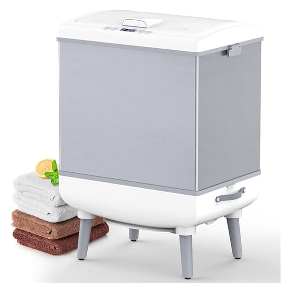 35L Foldable Towel Warmer Bucket, Hot Towel Warmers with Fast Heating, One-Piece Space-Saving Design, Auto Shut Off, Fits Up to Three 45"X70" Oversized Towels or Two Robes