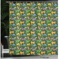 thumbnail image 4 of Ambesonne Dog Shower Curtain, Assorted Cartoon Style Pets, 69"Wx75"L, Hunter Green Multicolor, 4 of 5