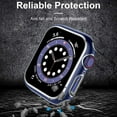 thumbnail image 4 of Compatible with Apple Watch Screen Protector 44mm SE iWatch Case Series 6 5 4, 2 Pack Full Coverage Hard PC Bumper Case Protective Face Cover for Women Men, Black/Blue, 44 mm, 4 of 5