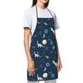 thumbnail image 3 of Fuzoiu Space Dinosaur Print Waterproof Apron, Kitchen Apron for Women Men Chef, Apron for Christmas Dinner Party Cooking Baking Crafting House Cleaning Kitchen, 3 of 7