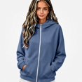 thumbnail image 2 of ITSAME Girls Full Zip Hoodie (5-16) Long Sleeve Solid Color Casual Comfort Hooded Sweatshirt with Pockets Size 7, 2 of 8