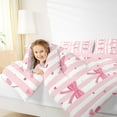 thumbnail image 4 of Homewish Kawaii Bow-Tie Bedding Comforter Set 2pcs for Kids Children Girls,Geometric Lines Stripes Twin Comforter Sets Microfiber,Love Heart Print Breathable Bedding Set,Ultra Soft Home Decor, 4 of 8