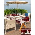 thumbnail image 4 of Outdoor Tablecloth with Umbrella Hole and Zipper, Christmas Snowman Rectangle Table Cloth 60x120 Inch Waterproof Tablecloth, Winter Snowflakes Xmas Trees Red Plaid Picnic Table Cover for Patio, 4 of 7
