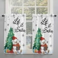 thumbnail image 2 of Christmas Kitchen Curtain 2 Panels Curtains 54 Inch Length, Xmas Tree Bear Snowflake Watercolor Curtains Rod Pocket Curtains Window Drapes Treatment Window Cafe Curtains, 2 of 5