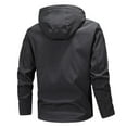 thumbnail image 3 of Tiweut Casual Jackets Mens Mens Windbreak Fall and Winter Long Sleeve Hooded Solid Color Zipper Loose Fit Thick Coat Blouses Black,3XL, 3 of 3