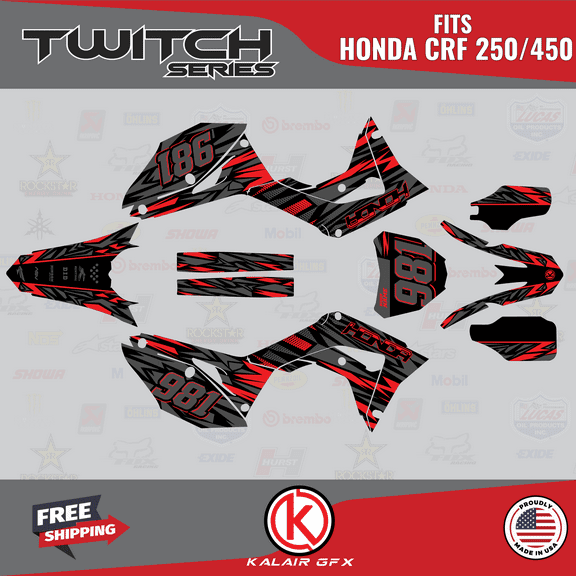 Kalair GFX Graphics Kit for Honda CRF250R (2018-2021) Twitch Series