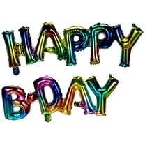 Amscan 3918231"Happy Bday" Party Letter Foil Balloon 10" X 56" - Rainbow Splash