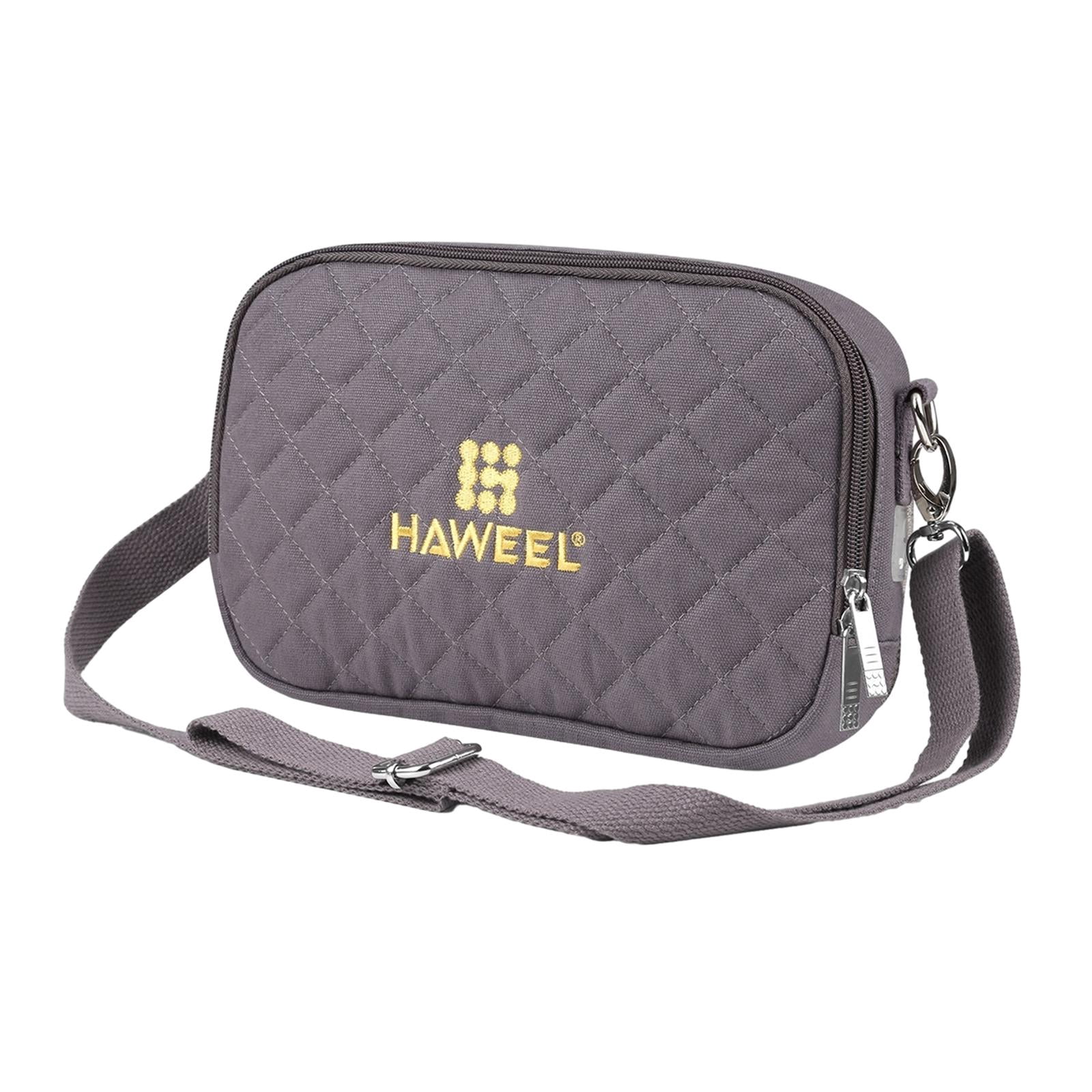 harayaa Cross Shoulder Hand Warmer Storage Bag Prevent Overheating Canvas Warmer Bag USB Gray