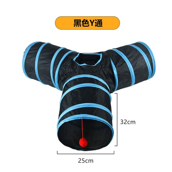 Durable Polyester Cloth Cat Tunnel, Healthy Activity For Small Pets In Spacious Tunnels, Crinkle Collapsible Interactive Pet Toy For Indoor Cats (10 Inches Tall, 17 Inches Deep)