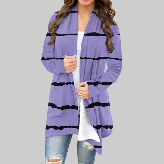 Cardigans pour Femmes Tailles Plus Cardigan à Manches Longues Imprimé Floral à la Mode pour Femmes Veste Haut Cardigans Légers pour Femmes en Liquidation