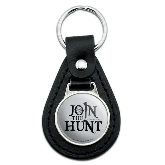 Black Leather  Supernatural Join the Hunt Keychain