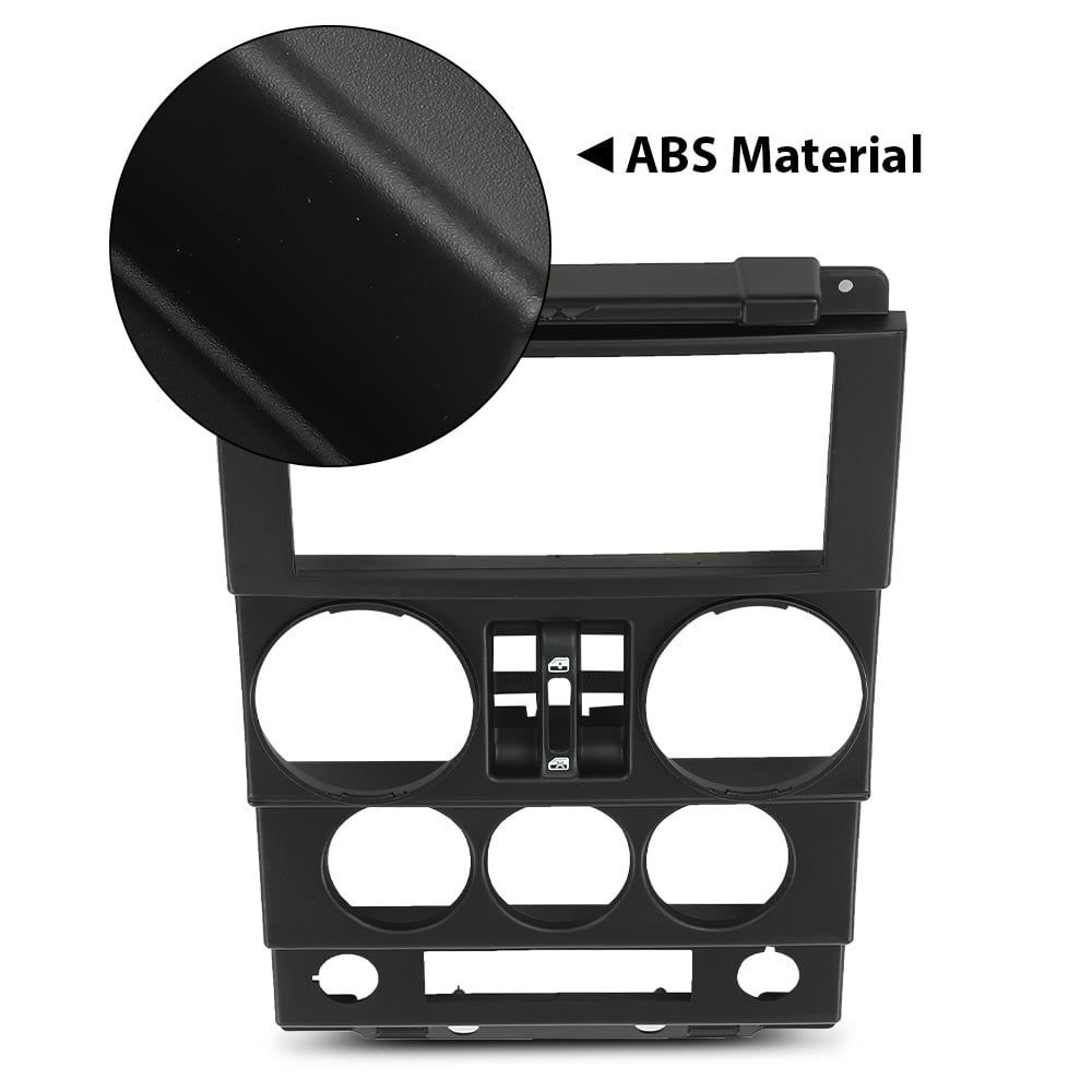 PIT66 Dash Center Bezel Trim Fit for 2007-2010 Jeep Wrangler Instrument Panel DashBoard