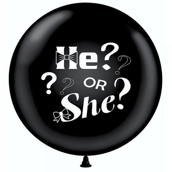 Gender Reveal Balloon 36 Black He Or She Includes Free Confetti Walmart Com Walmart Com Gender Reveal Balloon 36 Black He Or She Includes Free Confetti Walmart Com Walmart Com