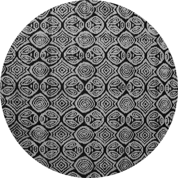 Ahgly Company Indoor Round Abstract Gray Modern Area Rugs, 7' Round