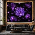 thumbnail image 6 of Crystal Flower Central Bloom with Orchids and Glowing Particles Dreamy Fantasy for Gothic Decor Fans Mystical Room Decor Housewarming Gift Tapestry Wall Hanging for Bedroom, Living Room and Dorm, 6 of 7