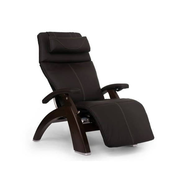 Human Touch PC-610 Omni-Motion Perfect Chair Series 2 Power Recline Dark Walnut Wood Base Zero-Gravity Recliner - Espresso Top Grain Leather - In-Home White Glove Delivery