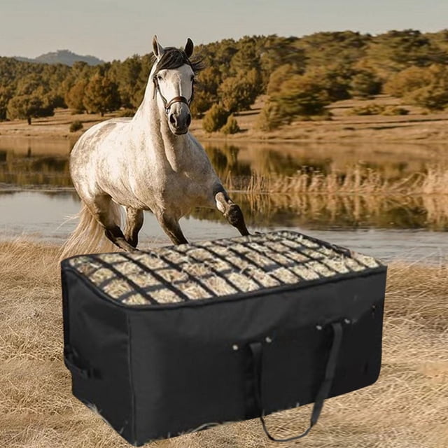 Bolsa de de heno con manijas de transporte doble, versátiles versátiles extra grandes balas de transporte de heno fácil de llenar para granero de