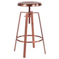 thumbnail image 2 of 2 Pk. Toledo Industrial Style Barstool with Swivel Lift Adjustable Height Seat in Rose Gold Finish, 2 of 6