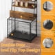 thumbnail image 3 of Historyli Jaula para perros con bandeja extraíble, divisor ajustable, puertas dobles, cuencos de acero inoxidable y 3 estantes de almacenamiento para interiores., 3 of 8