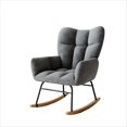 thumbnail image 5 of LOGYAT Nursery Rocking Chair, Upholstered Glider Rocker, 440 Lb Capacity Safety Anti Tip Design, High Backrest Deep Seat Padded Cotton for Bedroom Living Room,Gray, 5 of 8