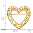 thumbnail image 2 of 14k Yellow Gold Filigree Heart Pin Brooch Love, 2 of 6