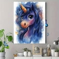 thumbnail image 4 of Qisvanset 12x16 Inch Blue Watercolor Unicorn Canvas Wall Art, Princess Fantasy Art Decor for Girl Nursery Room, 4 of 8