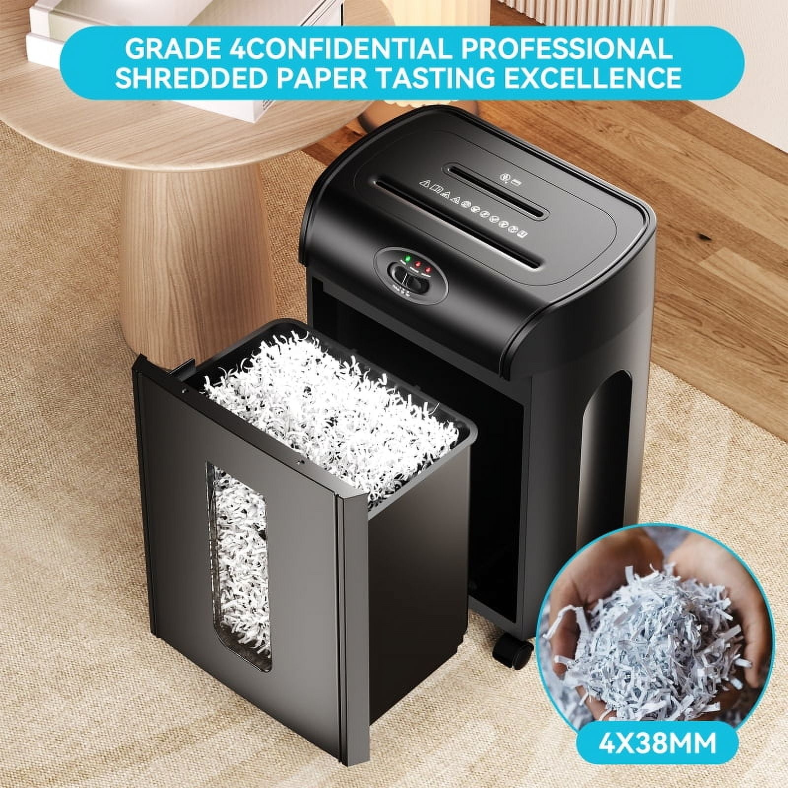 LivelyAant 15 Sheet Cross Cut Paper Shredder 4.76 Gallon Heavy Duty Ultra Quiet Shredder for Home Office CD Credit Card