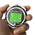 thumbnail image 3 of Backlight Stopwatch Metal Athletic Training Timer 1/1000th Memory digital stop Second 3 Lap Memory Digital Stop Watch, 3 of 7