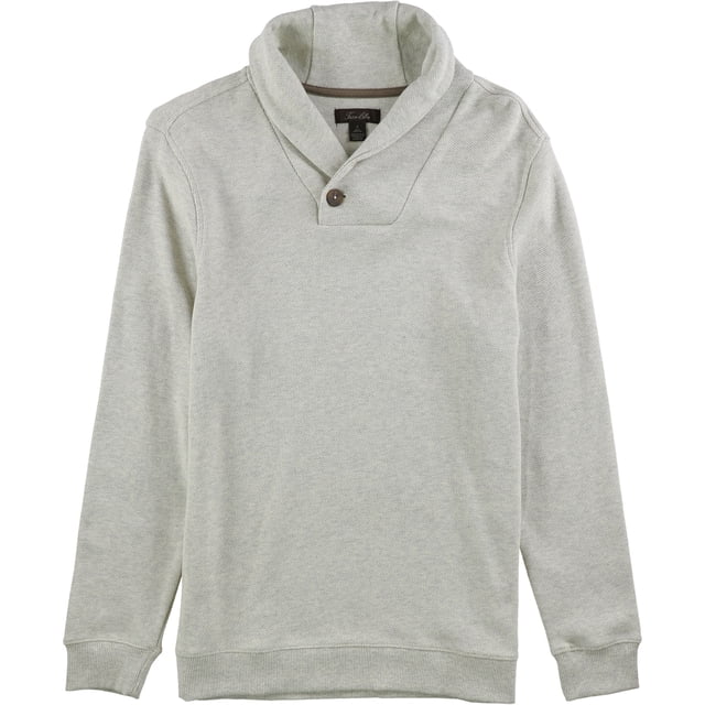 Tasso Elba Mens Textured Shawl Collar Pullover Sweater, Beige, XXX-Large