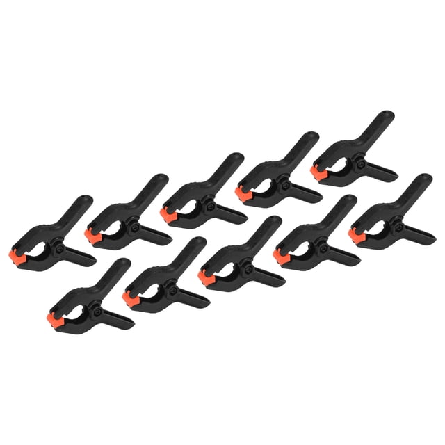 Unique Bargains 2 Inch Spring Clamps, 10 Pack Plastic Flexible Anti Slip Strong Clips, Black