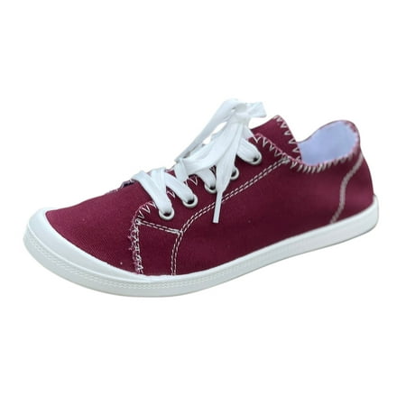 

GNEIKDEING Ladies Low Top Casual Shoes Sneakers Soft Sole M age Flat Sneakers Casual Lace Up Casual Shoes Soft Sole Sneakers Gift on Clearance