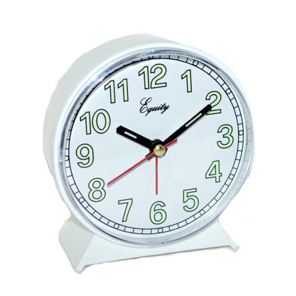 Equity by La Crosse 14076 Analog Quartz Alarm clock, white Walmart