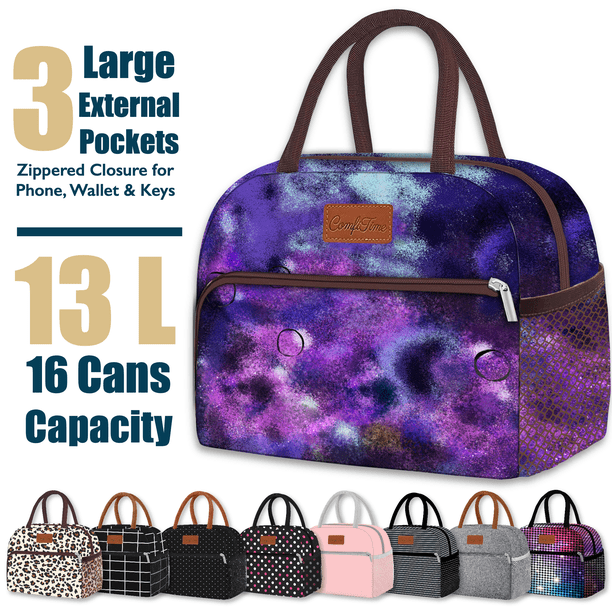 ComfiTime Bolsa de Almuerzo Térmica para Mujeres, Gran Capacidad para Adultos y Adolescentes, Linda Bolsa Estética para Trabajo y Escuela, Bolsillo con Cremallera para Billetera y Teléfono