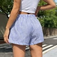thumbnail image 4 of Striped Running Shorts Womens High Waist Ladies Summer Workout Sports Gym Shorts for Women with Pockets Blue L, 4 of 6
