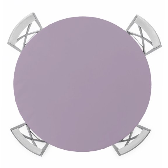 Purple Solid Color Round Tablecloth for 55-60 Inch Tables, Fitted Table Cover with Elastic Edge, Aesthetics Contemporary Luxury Waterproof Outdoor Table Cloth Protector for Patio Garden Dinner Picnic
